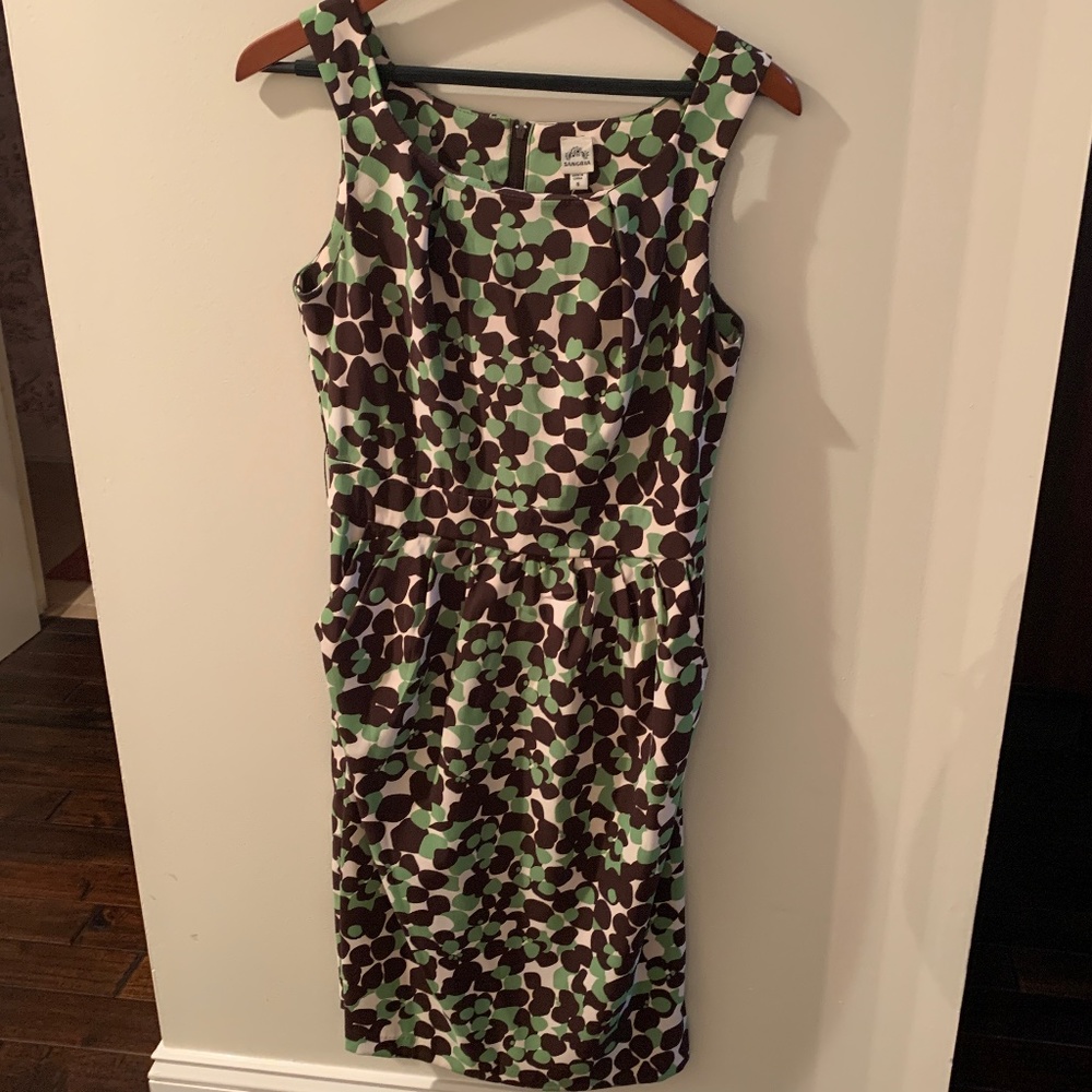 SANGRIA green and brown dress Sz. 6